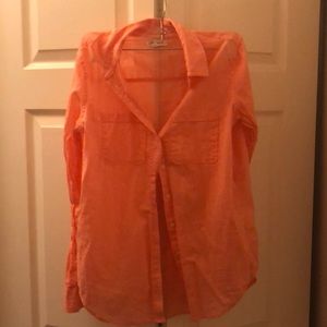 Aeropostale Peach Long Sleeve Button-Up